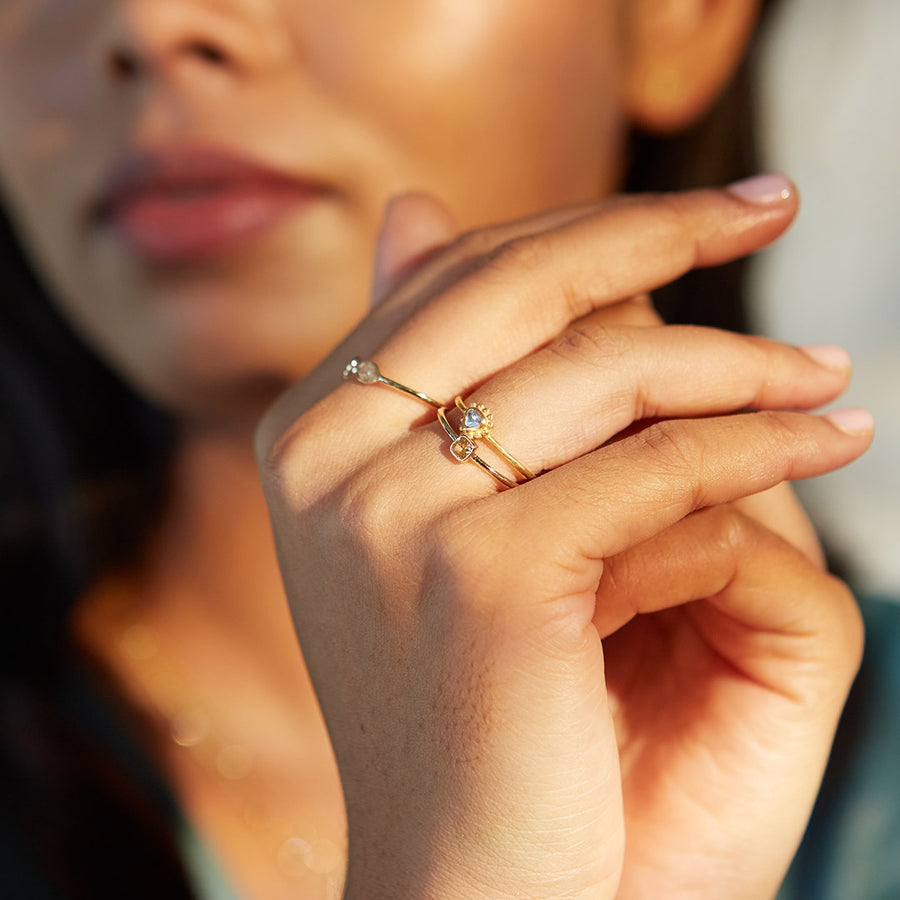 Spark of Light 14kt Gold Raw Diamond Ring